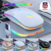 2.4GHz Wireless Optical Mouse USB Rechargeable RGB Cordless Mice For PC Laptop