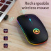 2.4GHz Wireless Optical Mouse USB Rechargeable RGB Cordless Mice For PC Laptop